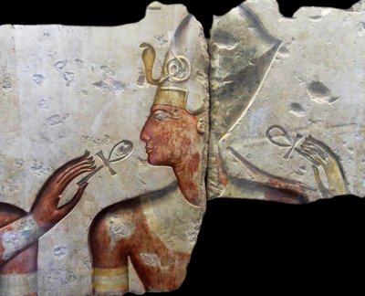 König Ramses II. unter den Göttern. Stammt aus dem kleinen Tempel, der von König Ramses II. in Abydos erbaut wurde. Ca. 1275 v. Chr. (19. Dynastie) von Egyptian Egyptian