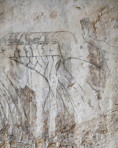 Skizzenzeichnung einer Gruppe von Frauen, Grab von Ramose von Egyptian Egyptian