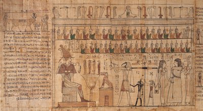 Tsekhons Buch der Toten, Detail, das Wiegen der Seelen (Psychostase), -664 bis -332 von Egyptian Egyptian