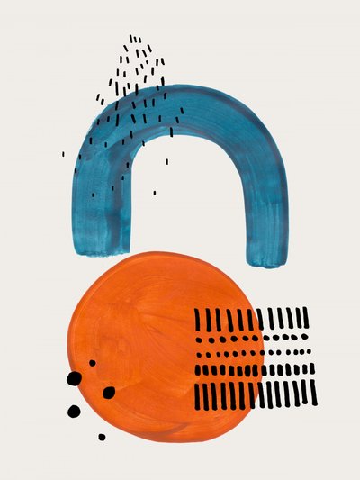 Blauer Bogen Oranger Kreis von Ejaaz Haniff