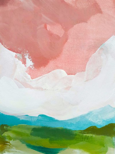 Träumender Rosa Himmel Hügel von Ejaaz Haniff