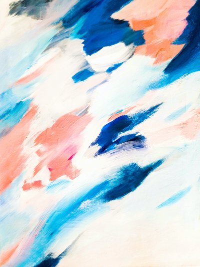 Dynamisches Blau-Rosa Abstrakt von Ejaaz Haniff