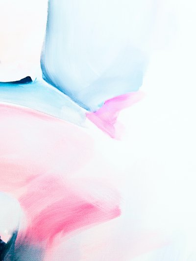 Weiches Rosa-Blaues Abstrakt von Ejaaz Haniff