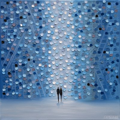 Paar unter blauen Lichtern von Ekaterina Ermilkina