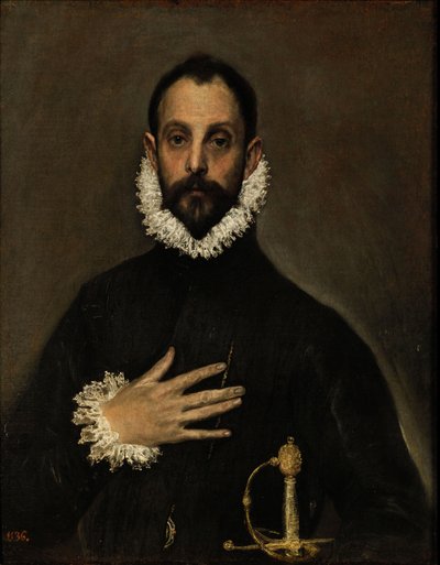 Edelmann mit der Hand auf der Brust, ca. 1580 von El Greco