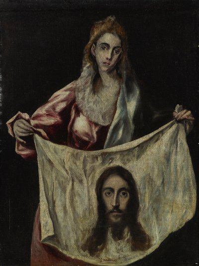 Die heilige Veronika hält den Schleier von El Greco