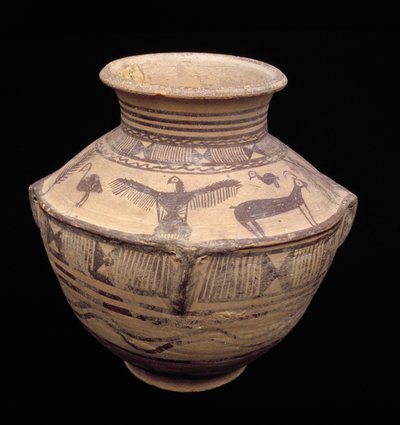 Gefäß mit einem Raubvogel mit ausgebreiteten Flügeln und anderen Tieren, Fasa-Keramik, ca. 2000 v. Chr. von Elamite