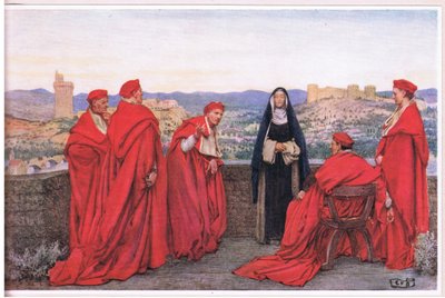 Die heilige Katharina von Siena verhandelt mit Papst Gregor XI. im Namen der Florentiner von Eleanor Fortescue Brickdale