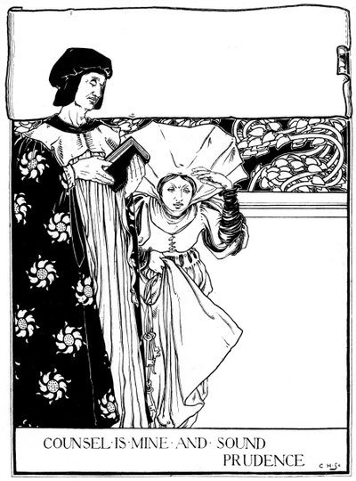 Rat ist mein und gesunde Klugheit, 1898 von Eleanor Fortescue Brickdale