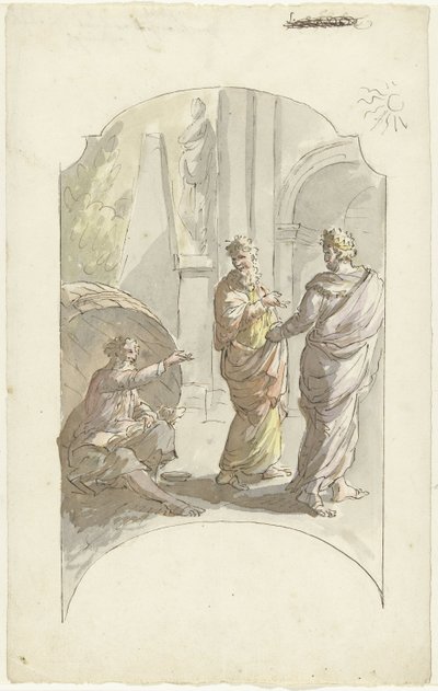 Diogenes bittet Alexander, nicht in seinem Licht zu stehen von Elias van Nijmegen