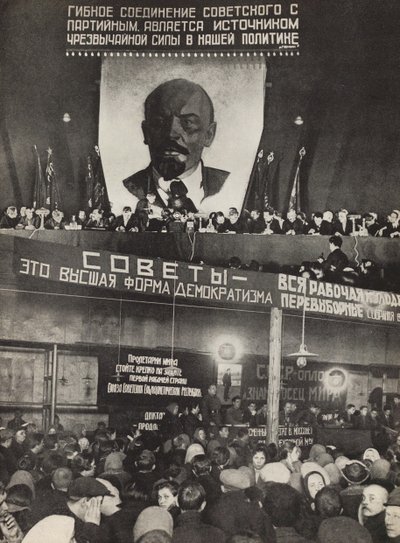 Sowjets - die höchste Form der Demokratie. Illustration aus Die UdSSR baut den Sozialismus, 1933 von Eliezer Markowich Lissitzky