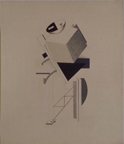 Starker Kerl. Figur für die Oper Sieg über die Sonne von A. Kruchenykh, 1920-1921 von Eliezer Markowich Lissitzky