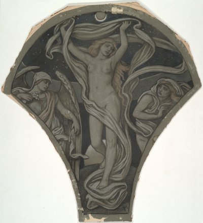 Cartoon für Luna, aus den sechzig Studien für die Decke von Huntington von Elihu Vedder