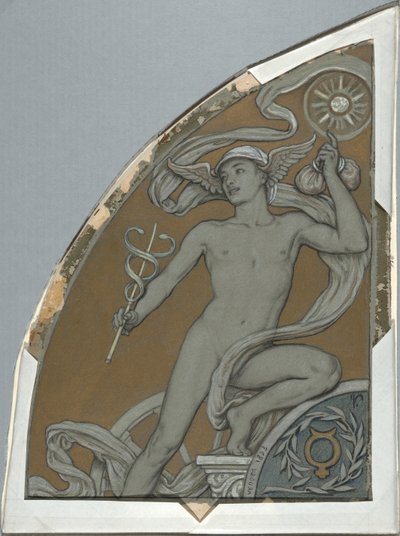 Karikatur für Merkur, aus sechzig Studien für die Huntington-Decke (1926.80) von Elihu Vedder