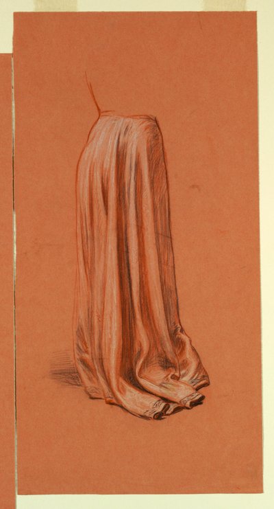 Draperie (Studie für Ölgemälde, "Hochzeitsprozession" oder "Der Tanz"), ca. 1872–79 von Elihu Vedder