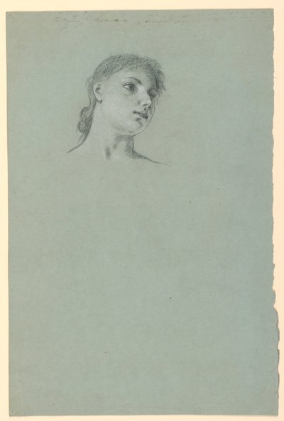 Zeichnung, Studie eines Mädchens von Elihu Vedder