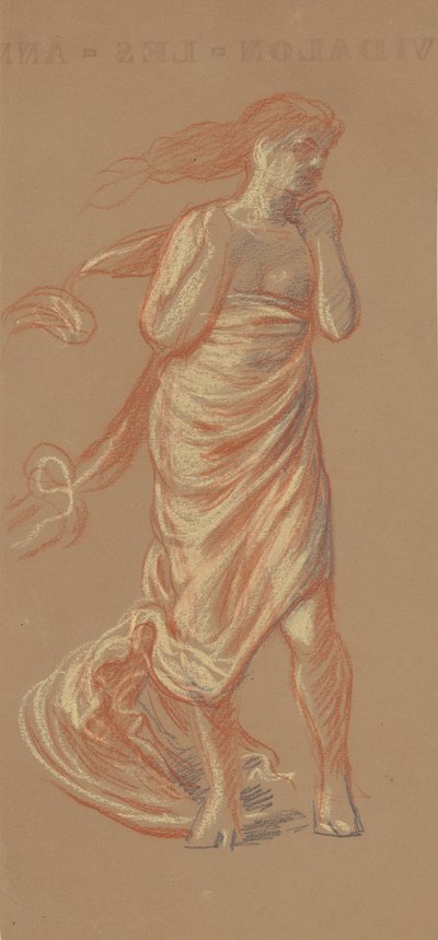 Stehende drapierte weibliche Figur, ca. 1872-77 von Elihu Vedder
