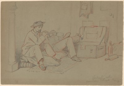 Studenten im Quartier Latin, Paris, ca. 1858 von Elihu Vedder