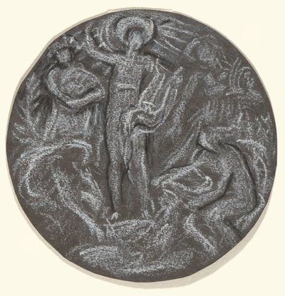 Studie für das zentrale Tondo der Huntington-Decke: Apollo und die vier Jahreszeiten von Elihu Vedder