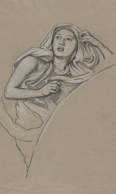 Studie für Figur rechts von Luna von Elihu Vedder