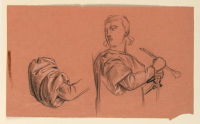 Studie für "Hochzeitsprozession" von Elihu Vedder