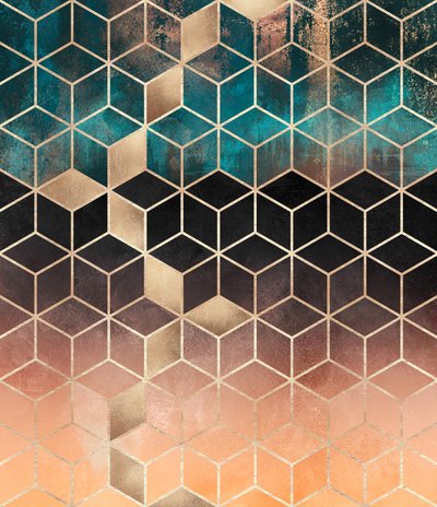 Gold Ombre Geometrisches Muster von Elisabeth Fredriksson