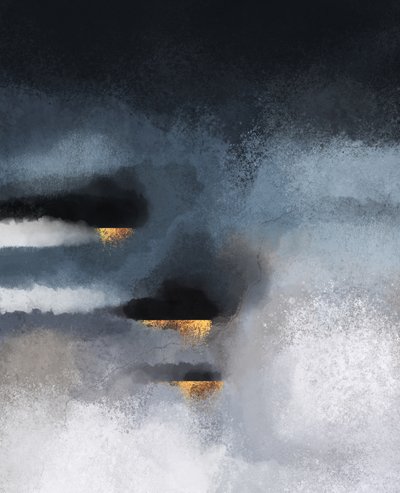 Goldener Sturm Abstrakt von Elisabeth Fredriksson