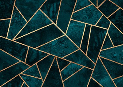 Teal Gold Geometrisches Mosaik von Elisabeth Fredriksson