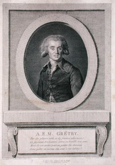 Andre Ernest Modeste Gretry, graviert von Louis Jacques Cathelin, 1786 von Elisabeth Louise (after) Vigee Lebrun