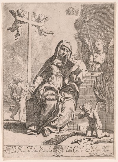 Madonna der Schmerzen mit Symbolen der Passion von Elisabetta Sirani