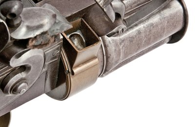 28-Kaliber Collier Patent fünfschüssiges handgedrehtes Steinschloss-Revolvergewehr militärischer Art, ca. 1819-20 von Elisha Haydon Collier