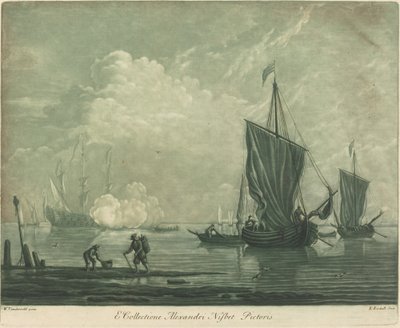 Schifffahrtsszene aus der Sammlung von Alexander Nisbit von Elisha Kirkall