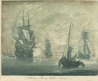Schiffsszene aus der Sammlung von Thomas Walker von Elisha Kirkall after Willem van de Velde the Younger