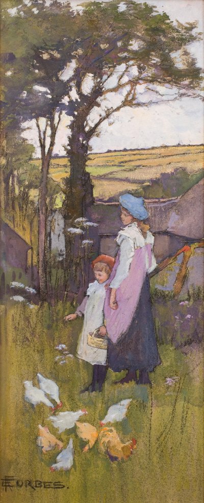 Hühner füttern von Elizabeth Adela Stanhope Forbes
