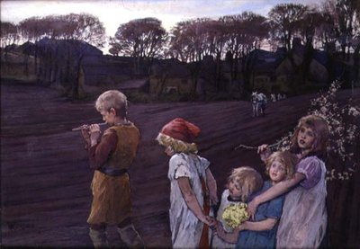 Der Rattenfänger, eine Allegorie des Frühlings von Elizabeth Adela Stanhope Forbes