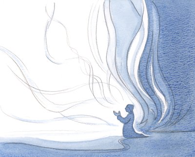 Eine Seele, die Christus hingegeben ist, scheint ganz Feuer zu sein, da Christi eigenes Licht durch sie strömt und sie verklärt von Elizabeth Wang