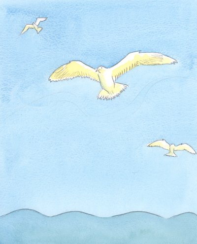 Wie eine Möwe mühelos hoch oben schwebt, sich auf den Winden ausruht und umherblickt, so kann die Seele mühelos im Gebet schweben von Elizabeth Wang
