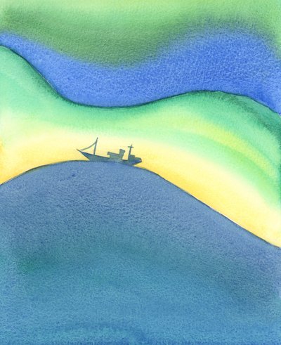 Wie ein Schiff auf dem Ozean von Wasser umgeben ist, so sind wir vollständig von Gottes Liebe umgeben und getragen - ob wir beten oder nicht und ob wir seine Gegenwart erfahren oder nicht von Elizabeth Wang