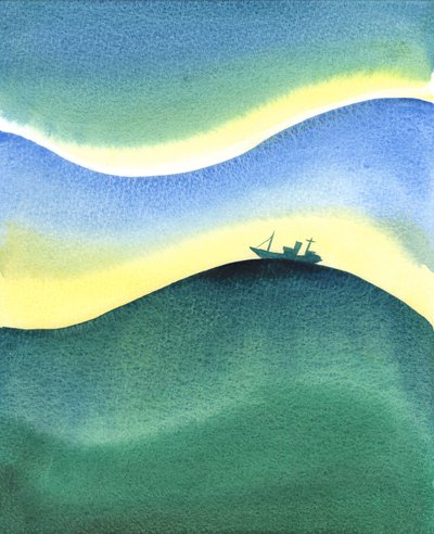 Wie ein Schiff auf dem Ozean von Wasser umgeben ist, so sind wir vollständig von Gottes Liebe umgeben und getragen - ob wir beten oder nicht und ob wir seine Gegenwart erfahren oder nicht von Elizabeth Wang