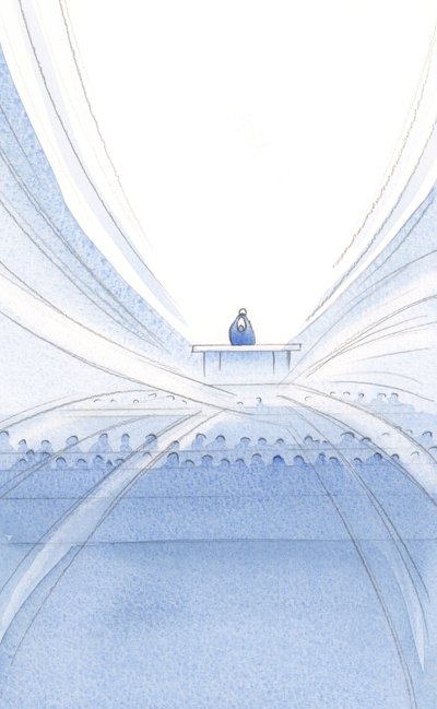 Bei der Messe wird das Opfer von Christus dargebracht, in Licht und Glanz, inmitten Seiner stillen und unsichtbaren Gesellschaft. von Elizabeth Wang