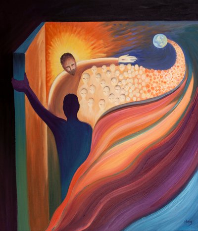 Bei der Himmelfahrt kehrte Christus, unser Bruder, triumphierend zum Vater zurück und öffnete uns einen Weg zum Himmel. von Elizabeth Wang