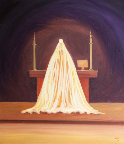 Bei der Konsekration ist Jesus gegenwärtig, liebt uns, obwohl er unseren Augen verborgen ist von Elizabeth Wang