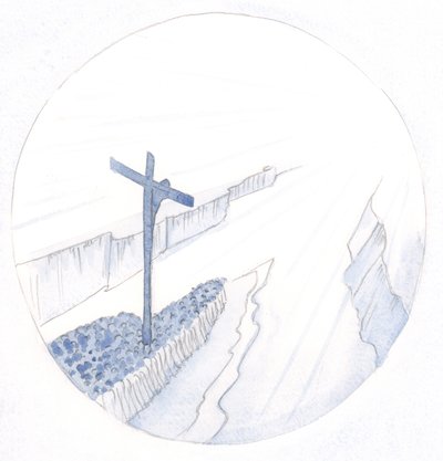 Durch die Kraft des Opfers Christi, während der Heiligen Messe, durchdringt Christus den Himmel und bringt uns alle näher zum Vater - so wie ein großes Schiff in eine Mündung einfährt, um ihre wertvolle Fracht nach Hause zu bringen. von Elizabeth Wang