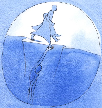 Unvorsichtige oder egoistische Gedanken: Satan kann uns durch unsere Unachtsamkeit in Gefahr bringen, so wie ein Feind, der flatternde Kleidungsstücke ergreift, 2003 von Elizabeth Wang