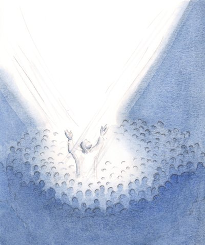 Christus ist hier bei uns in der Messe gegenwärtig, wahrhaft menschlich, aus unserer Mitte heraus bietet er sein erhabenes Opfer für seine Brüder und Schwestern dar von Elizabeth Wang