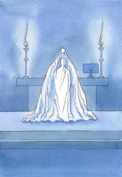 Christus ist wirklich gegenwärtig, aber es ist, als ob ein Schleier ihn vor unserem Blick verbirgt. von Elizabeth Wang