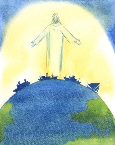 Christus, unser Gott, war wirklich an der Schöpfung des Universums beteiligt, mit dem Vater und dem Heiligen Geist von Elizabeth Wang
