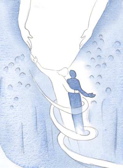 Christus beruhigte mich, umhüllte meine Seele mit Liebe und führte mich zum Licht, 2000 von Elizabeth Wang