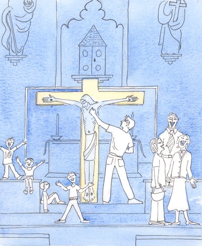 Christus sieht unser Verhalten in der Kirche - einige schlechte Verhaltensweisen aufgrund von Unwissenheit, einige aufgrund von Nachlässigkeit oder mangelnder Liebe zu ihm von Elizabeth Wang