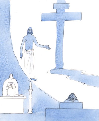 Christus sprach zu mir bei der Konsekration, als sein kostbares Blut auf dem Altar war von Elizabeth Wang